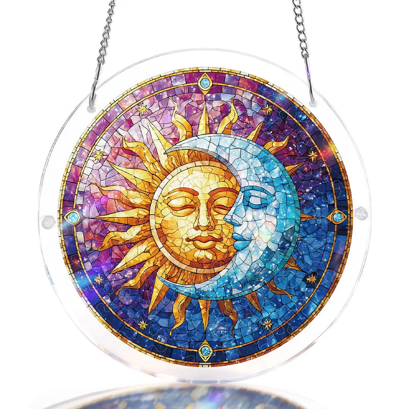 Sun & Moon in Harmony Acrylic Suncatcher Puzzle – Light Catching Window Art Décor
