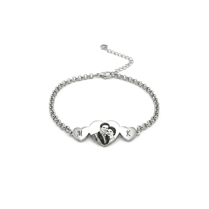 “Testimony of Love” Personalized Photo Initial Bracelet