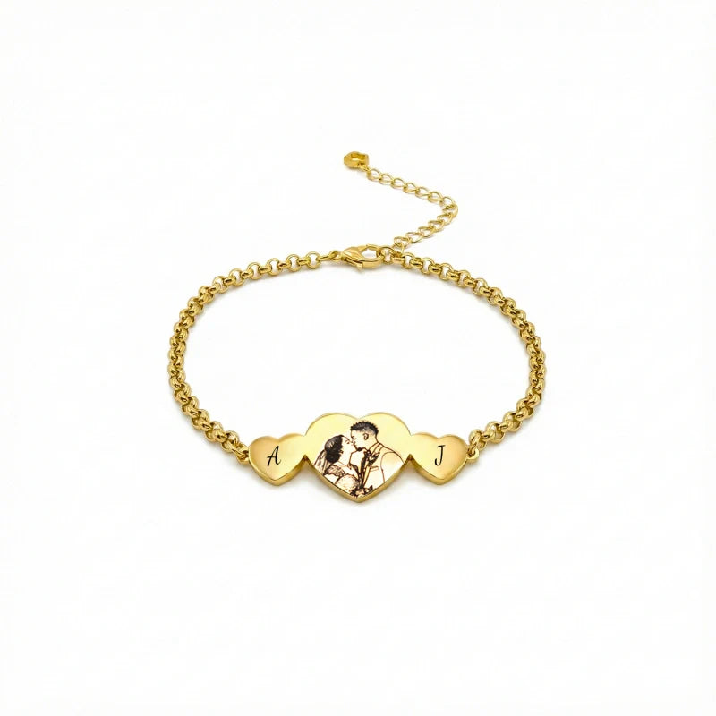 “Testimony of Love” Personalized Photo Initial Bracelet