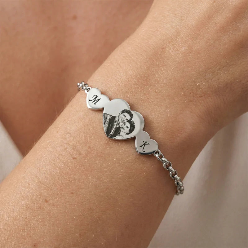 “Testimony of Love” Personalized Photo Initial Bracelet