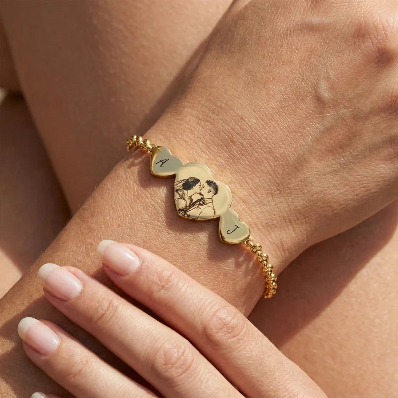 “Testimony of Love” Personalized Photo Initial Bracelet