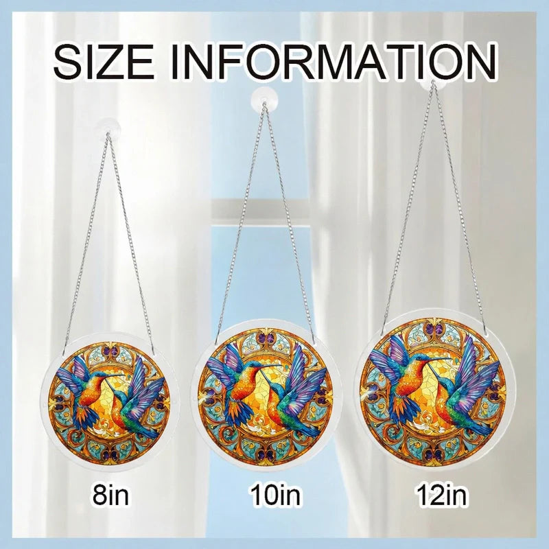 Twin Wings of Radiance Acrylic Suncatcher – Elegant Light-Catching Window Art Décor
