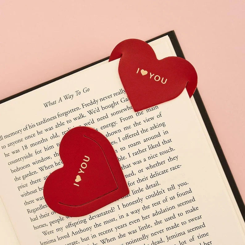 Valentine’s Day Leather Heart Bookmark