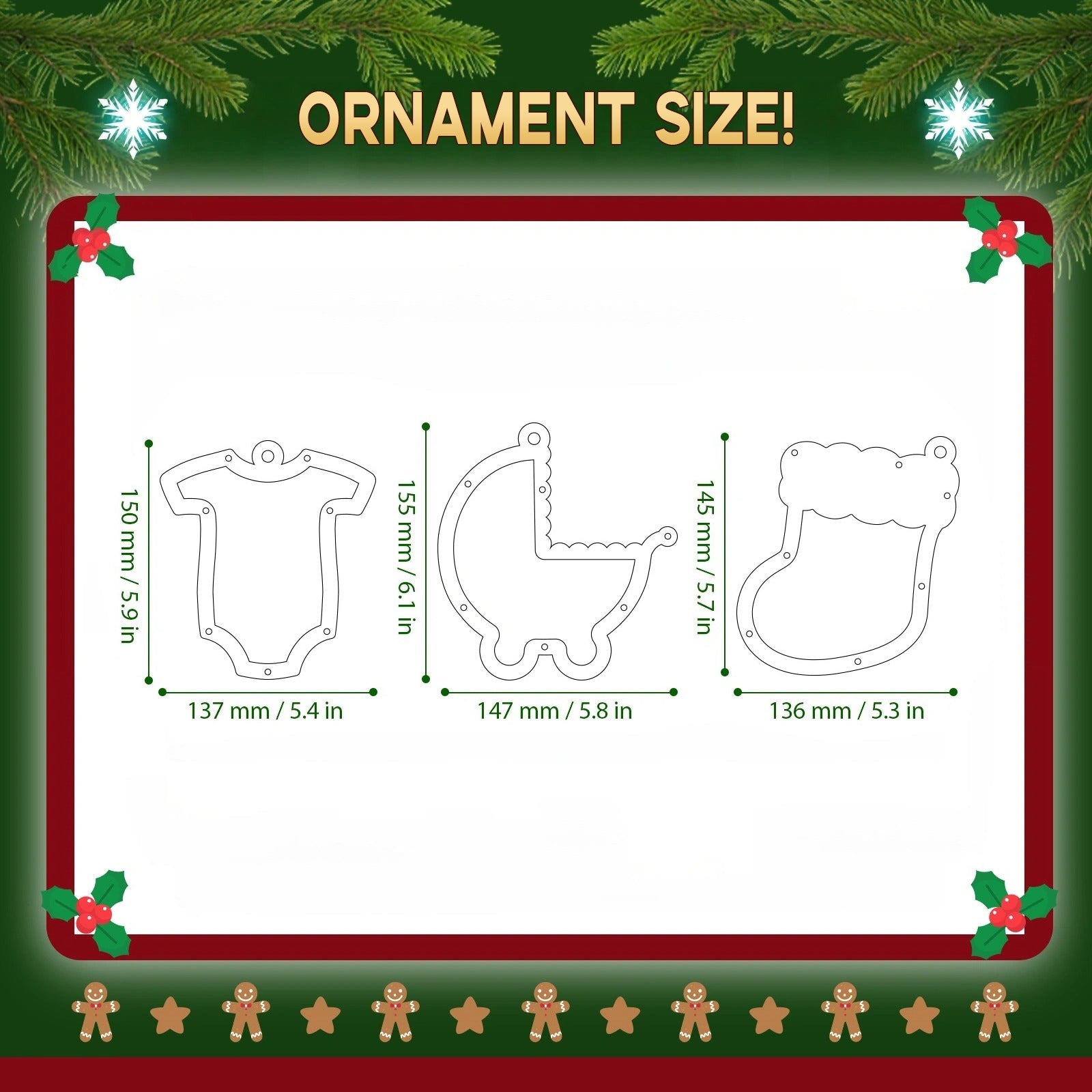 Personalized Baby’s First Christmas 2025 Shake Ornament