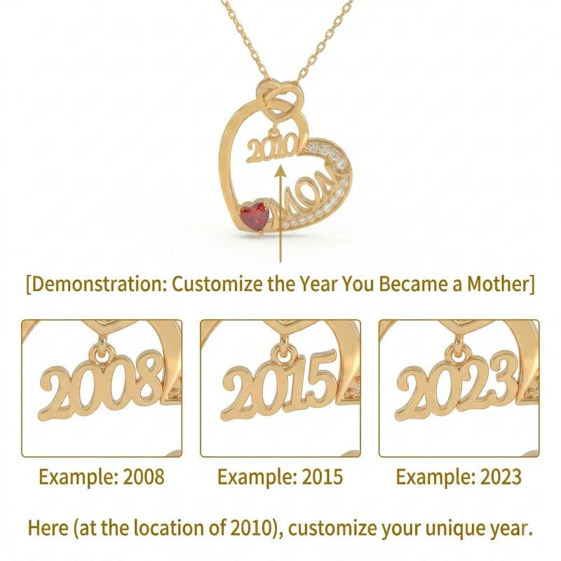 “Year of My Mom” Necklace – Personalized Mother’s Day Gift, Custom Mom Necklace, Meaningful Jewelry for Mom