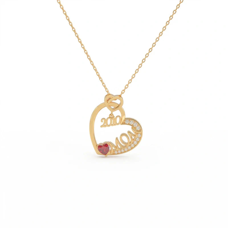 “Year of My Mom” Necklace – Personalized Mother’s Day Gift, Custom Mom Necklace, Meaningful Jewelry for Mom