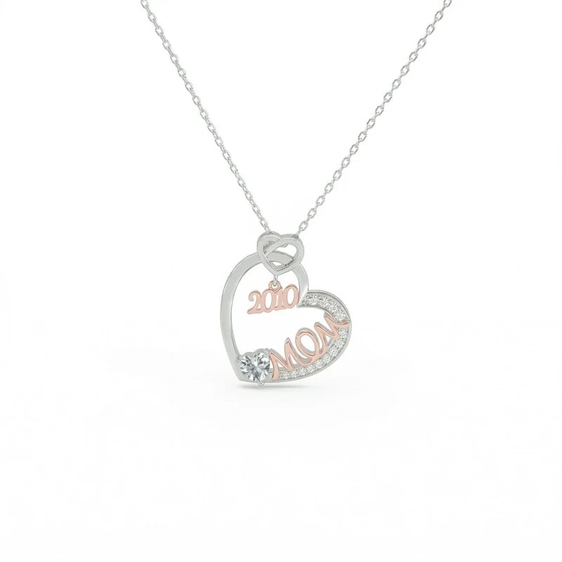 “Year of My Mom” Necklace – Personalized Mother’s Day Gift, Custom Mom Necklace, Meaningful Jewelry for Mom