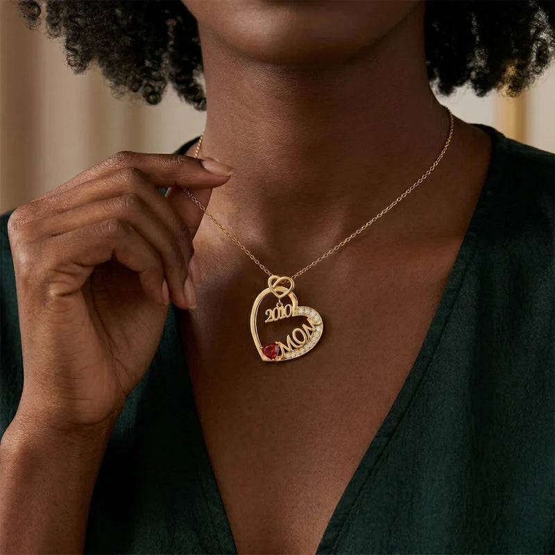 “Year of My Mom” Necklace – Personalized Mother’s Day Gift, Custom Mom Necklace, Meaningful Jewelry for Mom