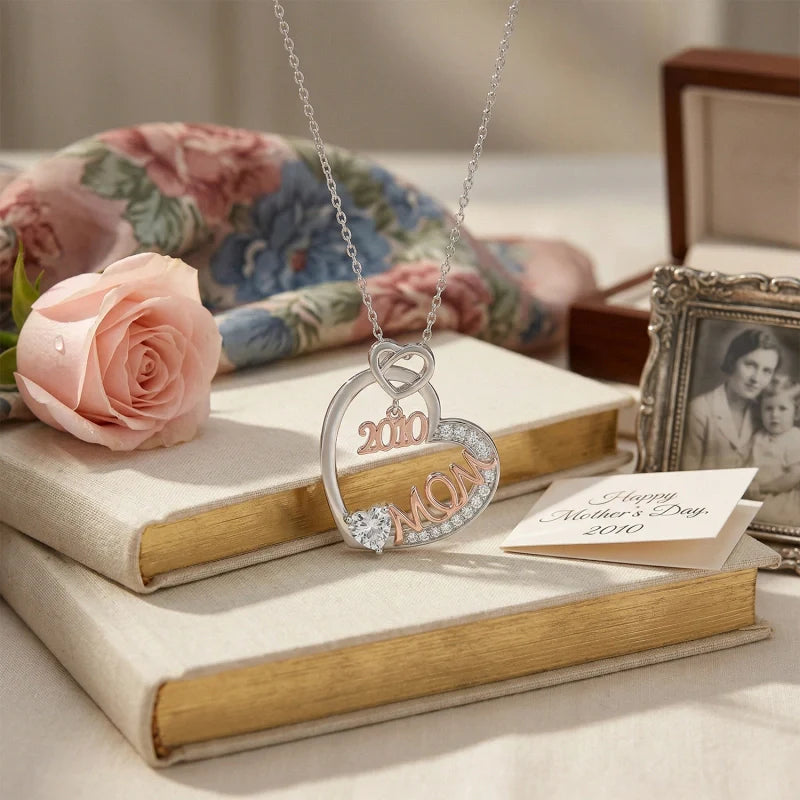 “Year of My Mom” Necklace – Personalized Mother’s Day Gift, Custom Mom Necklace, Meaningful Jewelry for Mom