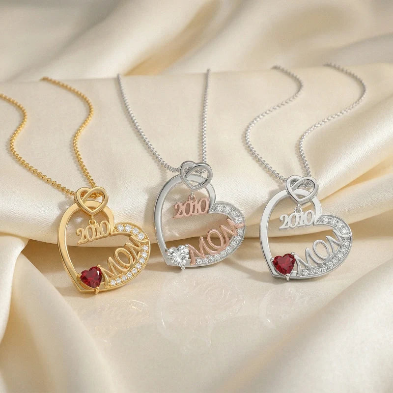 “Year of My Mom” Necklace – Personalized Mother’s Day Gift, Custom Mom Necklace, Meaningful Jewelry for Mom