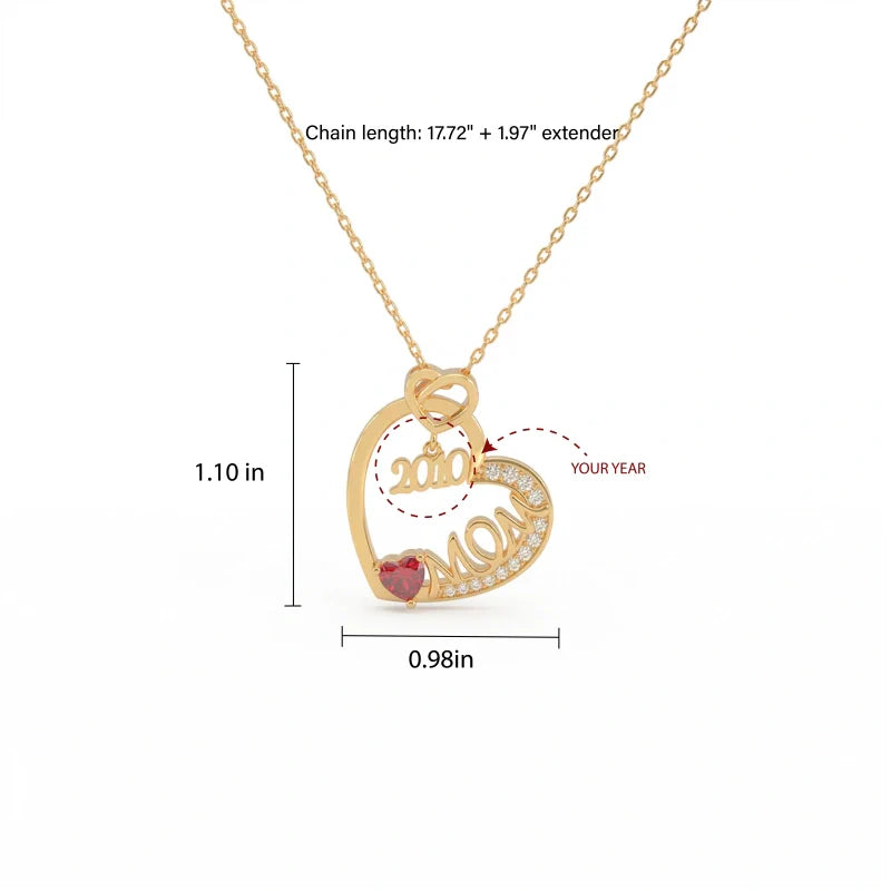 “Year of My Mom” Necklace – Personalized Mother’s Day Gift, Custom Mom Necklace, Meaningful Jewelry for Mom